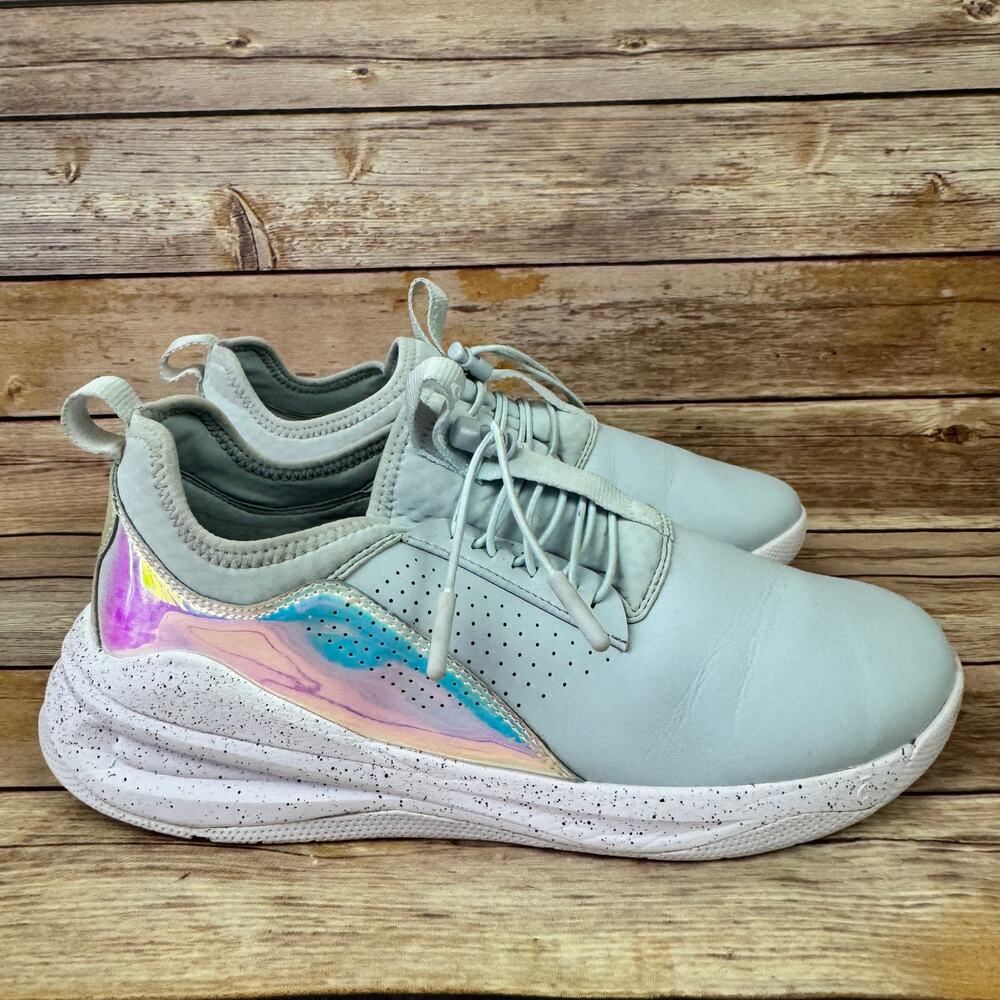 Clove Womens Light Blue Holographic Pink Nursing Sneakers Tennis Shoes 8.5